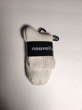 Nouvella -men's socks - white - Cotton blend - Made in USA **B8**