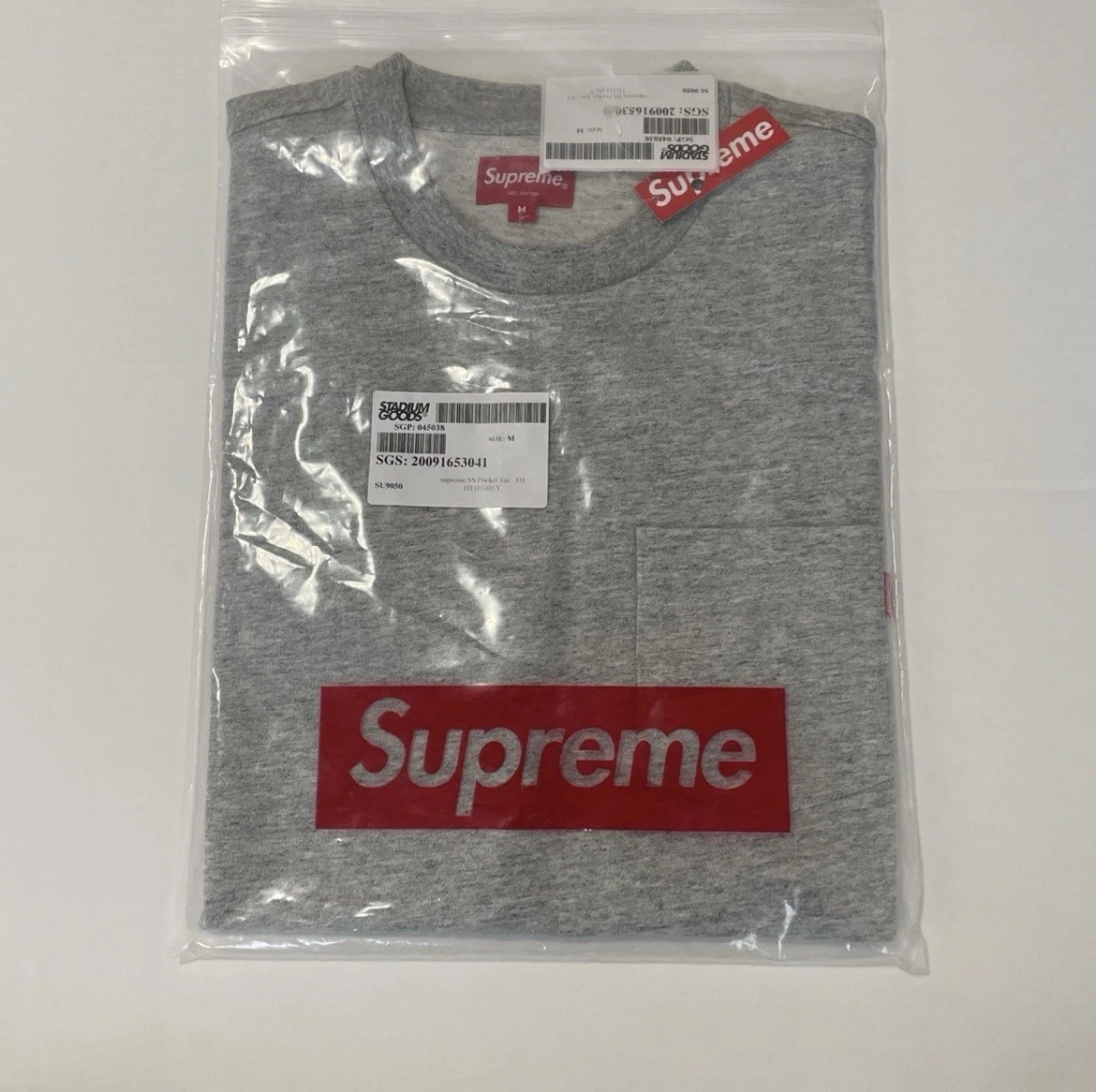 Tee shirt gris chiné Supreme Pocket SS19 Medium