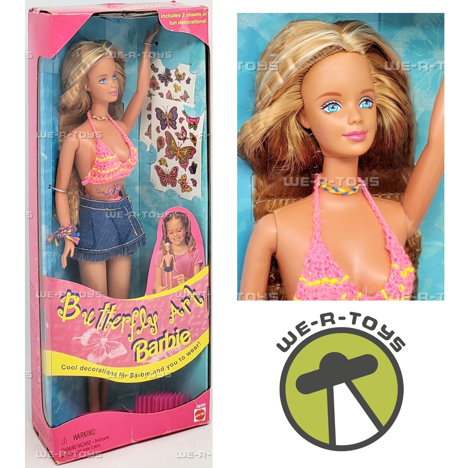 Barbie Butterfly Art Barbie Doll w/ Fun Decorations 1998 Mattel No. 20359