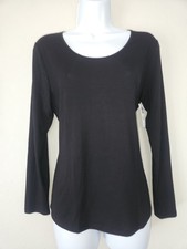 SOMA Cool Nights Women's Black Long Sleeve Pajama Top Size Small Top Only NWT