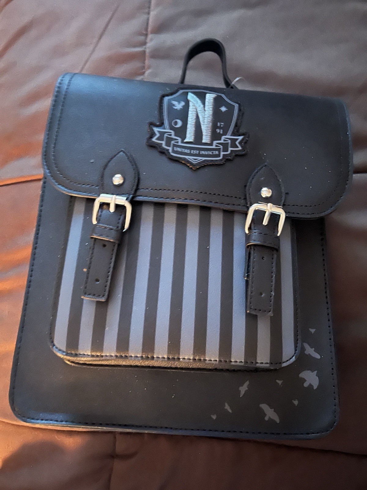 Loungefly Wednesday Addams Nevermore Cosplay Mini Backpack and Wallet