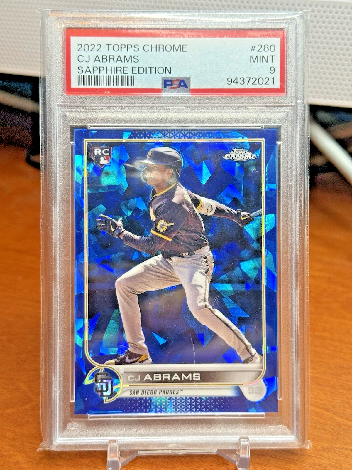 CJ Abrams 2022 Topps Chrome Sapphire Edition #280 Rookie RC PSA 9 Mint Rarer