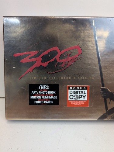 300 (DVD) 3-Disc Set, Limited Collectors Edition! Art / Photo Book / Photo Cards - Foto 2 di 6