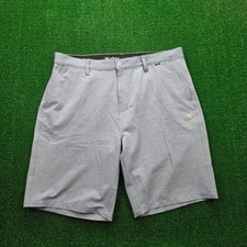Hurley Hybrid Spacedye Performance Walk Shorts Mens 36 Gray Blue Flat Front