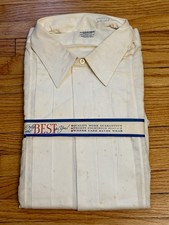 Vintage 60s Men  s XL 17-35 Dress Shirt Arrow Sanforized White NOS New USA