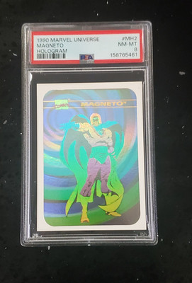 1990 Impel Marvel Universe Hologram Holo MAGNETO #MH2 PSA 8 NM-MT
