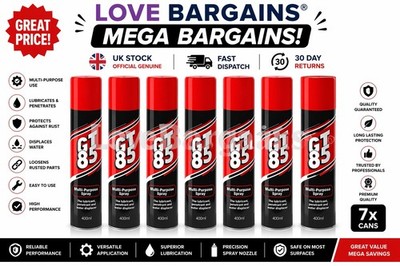 7 x GT85 Mehrzwecköl Spray 400ml - PTFE Gleitmittel, Rostschutz & Reiniger