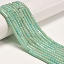 Natural Blue Green Amazonite Cylinder Tube Beads Size 4x13mm 15.5'' Strand
