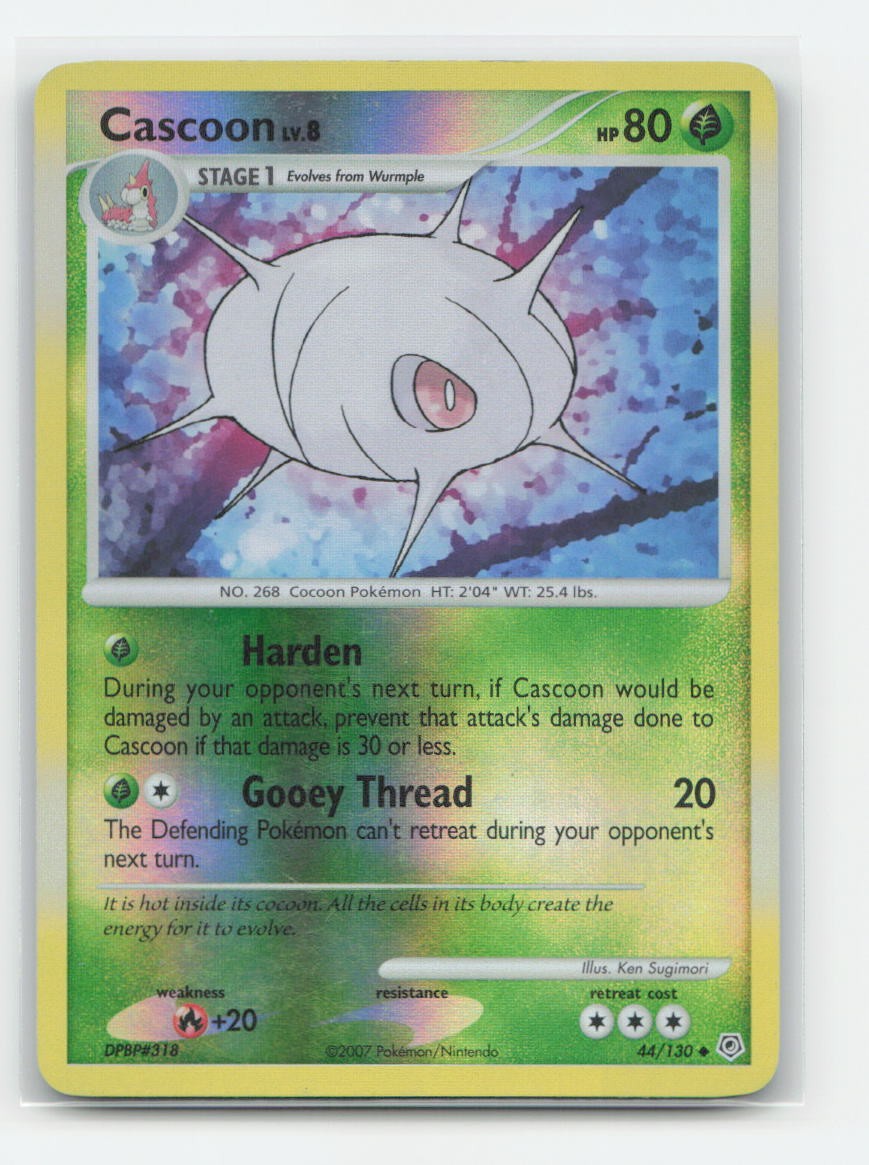 Cascoon 44/130 - UC Diamond & Pearl Pokemon Reverse Holo MP
