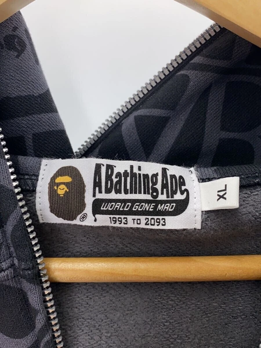 A BATHING APE (BAPE) Felpa con cappuccio zip intera A BATHING APE grigia XL usata