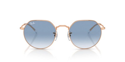 Ray-Ban Jack 55mm Unisex Sunglasses Polished Rose Gold Clear Blue