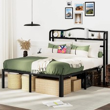 Queen Bed Frame with Headboard Queen Size Bed Frame 14 Inch Tall Metal Bed