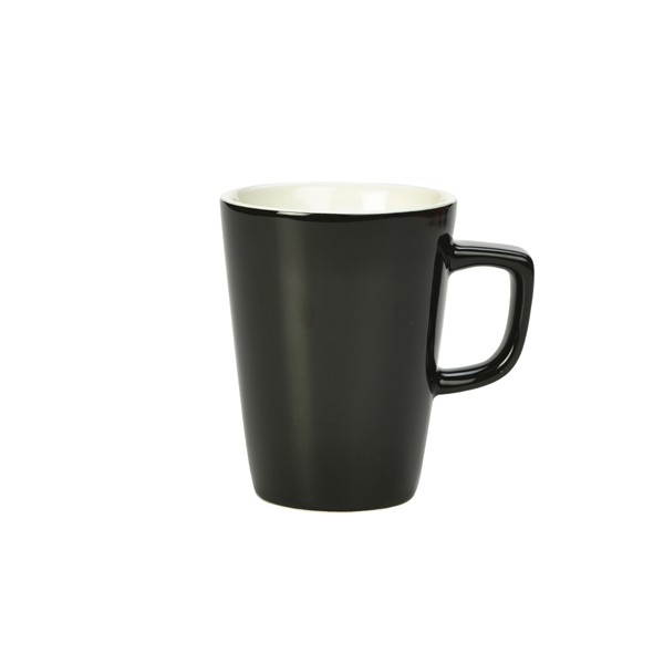 Genware Porcelain Black Latte Mug For Hotel Restaurant 34cl/ 12oz Pack of 6