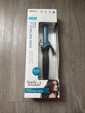 NEW Vivitar Ceramic 1 Inch Curling Iron Aqua 6 ft Swivel Cord 380F Max