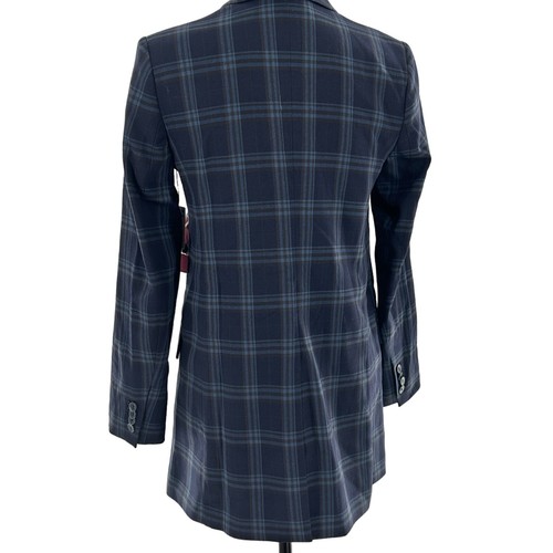 Vince Camuto Plaid Blazer 2 NWT Navy Blue Jacket Women Academia Double Breasted - Picture 4 of 6