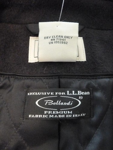 L L BEAN schwarz Bellandi italienische Wolle Thinsulate gefüttert Erbse Mantel Jacke Wm S/M Neu mit Etikett - Bild 6 von 20