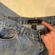 Vintage Calvin Klein Easy Fit Double Stone Wash Light Wash Straight Leg Jeans si