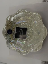 AZZURRA Silver Iridescent  Decorative Bowl/Plate  8X2 Made In Turkey