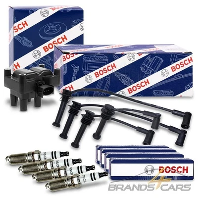 BOSCH ZÜNDSPULE +ZÜNDLEITUNGSSATZ +4x ZÜNDKERZE FÜR FORD 2 1.4 1.6 BJ 04-05 - Bild 1 von 4