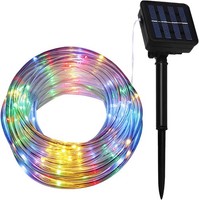 10M 100 LED Lichterschlauch Solar AußEn 8 Modi Bunt Licht Lichterketten Dimmbar