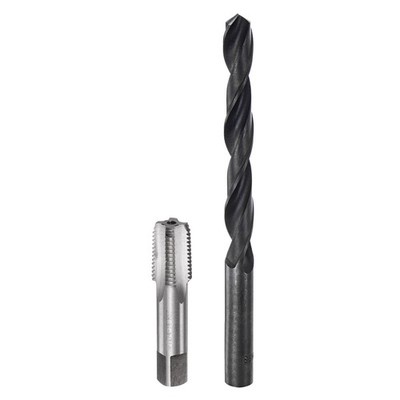 3/8-24 UNF Thread Tap & 1/3'' Black Oxide Twist Drill Bit Tap