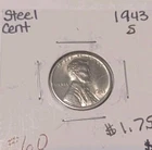 1943-S 1C Lincoln Wheat Cent UNC Steel