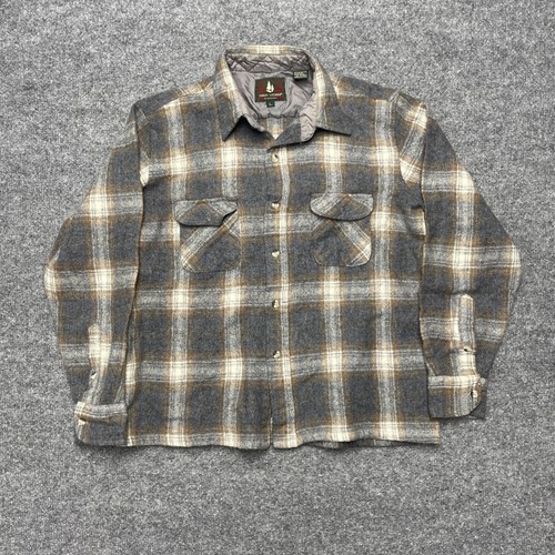 High sierra mervyns Vintage Wool Flannel 80s Size Large Brown & Grey