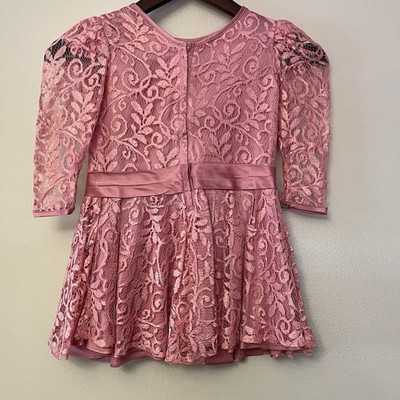 jcpenney pink dress Vintage 70s JCPenney Pink Lace Floral Dress Tag
