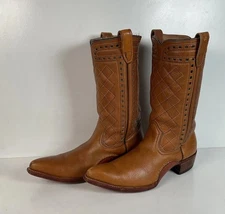 1960s Quilted Cowboy Boots Men’s 10 E USA Made Buckstitch