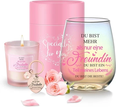 MENGCAT Beste Freundin Geschenke Weingläser Geschenk Für Freundin Frauen G