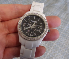 Women's FOSSIL Stella Watch Gemmed ES-2669 w/ New Battery - Works Great -a64