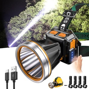 Lampada Frontale LED C1 100000 Lumen, 800 Metri Portata, Impermeabile, Batteria AAA Ricaricabile