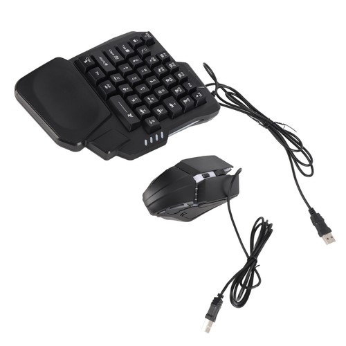 RGB Backlit Keyboard Mouse Combo Single Hand Gaming Keypad Mouse Converter Wi FY - Afbeelding 18 van 22