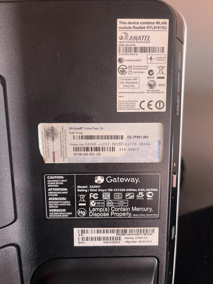 Gateway ZX4931-31e 21.5in. , Intel Core Duo, 3.2GHz, 4GB) All-in-One Desktop  - Image 3 of 4