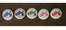 Brand New Coldplay Chris Martin Love Logo Button Hat Lapel Trading Pin Badge