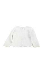 Bonpoint Girls Button Front Long Sleeve Ribbe...