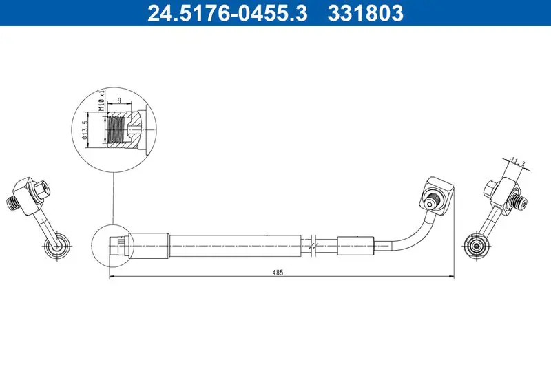 Tubo flessibile freno 24.5176-0455.3 ATE per OPEL MOKKA / MOKKA X - Immagine 2