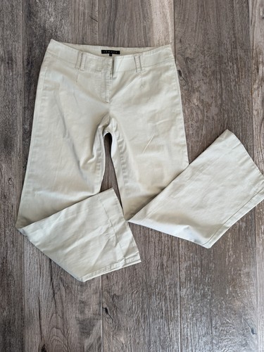 Theory Women's Beige Stretch Cotton Blend Crop Flare Low Wais Pants Sz 6-30X28.5