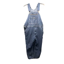 Real Work Wear Mens 42 X 29 Bib Overalls Carpenter Zip Fly Blue Denim Jeans