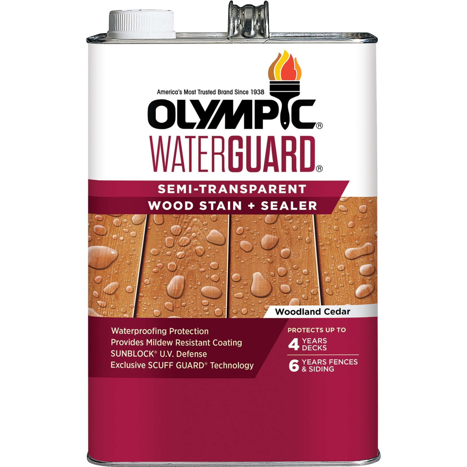 WaterGuard 1 gal. Woodland Cedar Semi-Transparent Wood Stain and Sealer