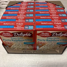 Betty Crocker Delights Moist Rainbow Chip Cake Mix, 13.25 oz. 12 Ct exp 4/17