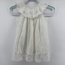 Vintage BRYAN CO Dress Girl Size 6 Lace Polka Dot 1980"s USA