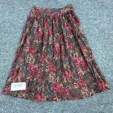 Toffs Vintage Floral Pleated Long Skirt Size 12. Made In USA. Vibrant Color EUC