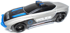 2019 HOT WHEELS ALPHA PURSUIT GRAY 1:64 DIECAST 3" POLICE CAR WITH BLACK & BLUE