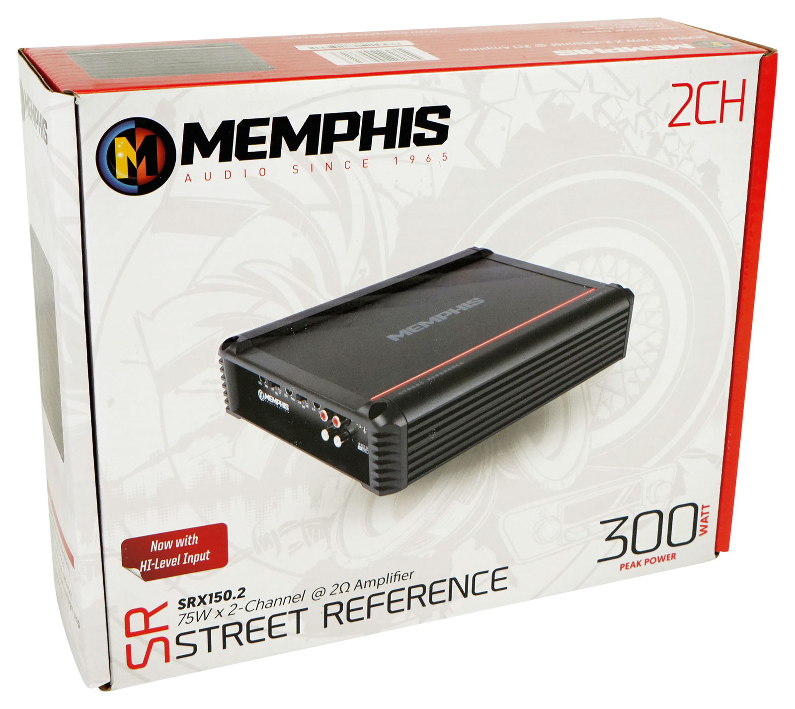 Memphis Audio SRX1502 2-канальный автомобильный стереоусилитель со среднеквадратичной мощностью 150 Вт и сопротивлением 2 Ом