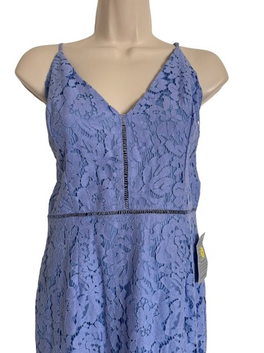 NEW ASTR - The Label Blue Lace Midi Dress Large Lined Adjustable Straps - Bild 11 von 11