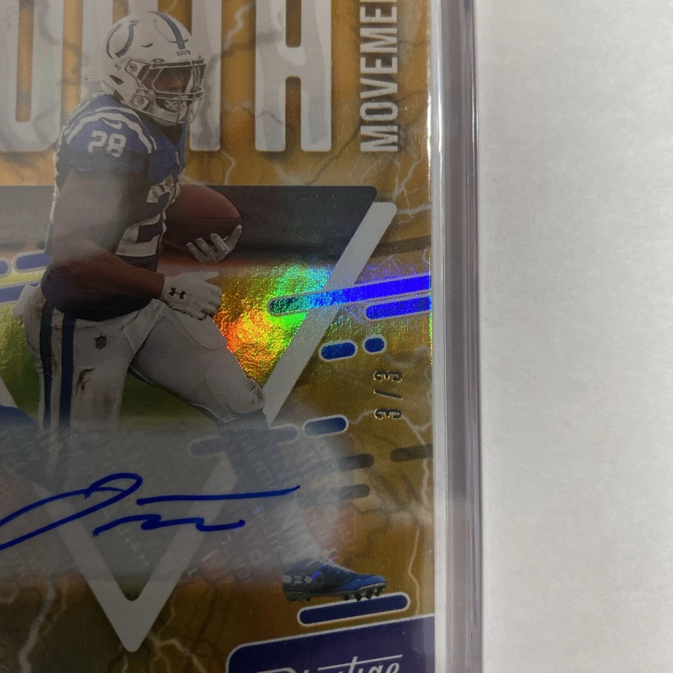 2021 Panini Prestige Jonathan Taylor Youth Movement AUTO Gold SSP #d 3/3 Colts - Image 3 of 3