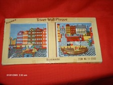Vintage 1983 Artware Trivets -  Wall Tile Plaques Set of 2 In Box 6x6  By Himark