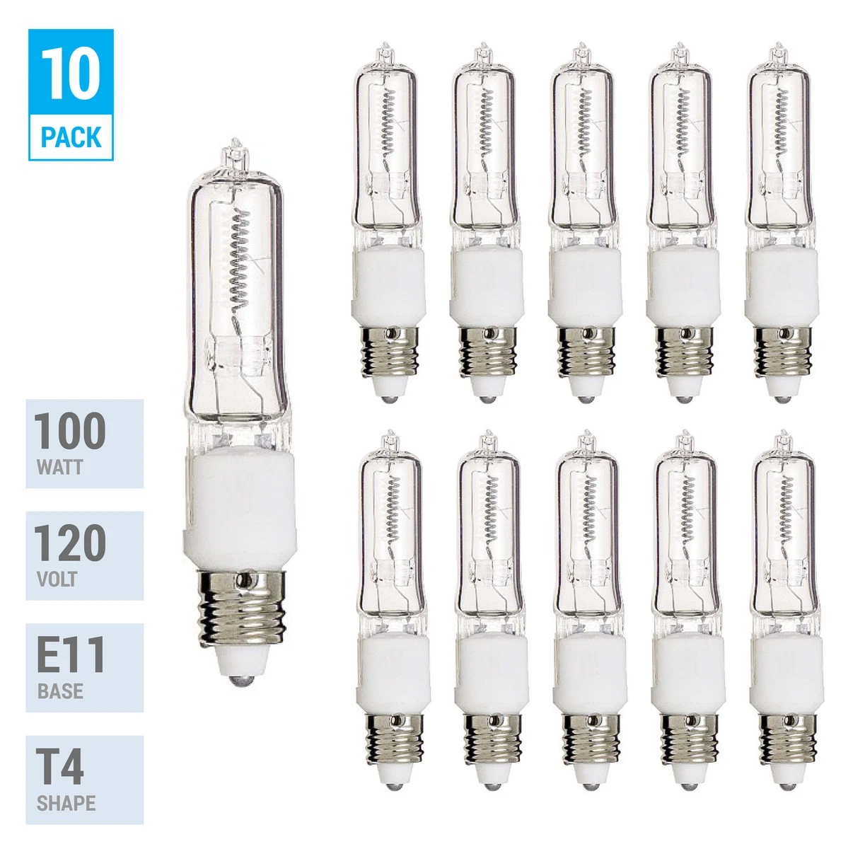 2-Pack E11 LED Bulbs – 10W, 110V, 136 LEDs, Ceramic & PC, Dimmable, Equivalent To 100W Halogen