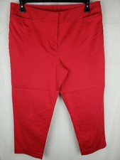 RUBY RD. Women  s Red SUMMER-WEIGHT Dress Pants Flat Front Zip SZ 16p
